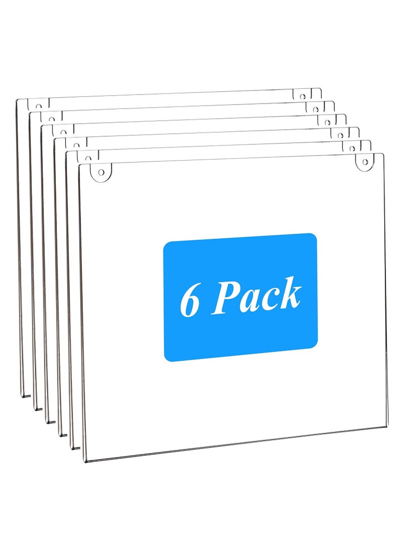 TPGP 6-Pack Wall Mount Acrylic Sign Holder 8.5 X 11 Clear Plastic Display Frames for Document Paper, Picture, Posters, Certificate Photo & Menu - Image 1