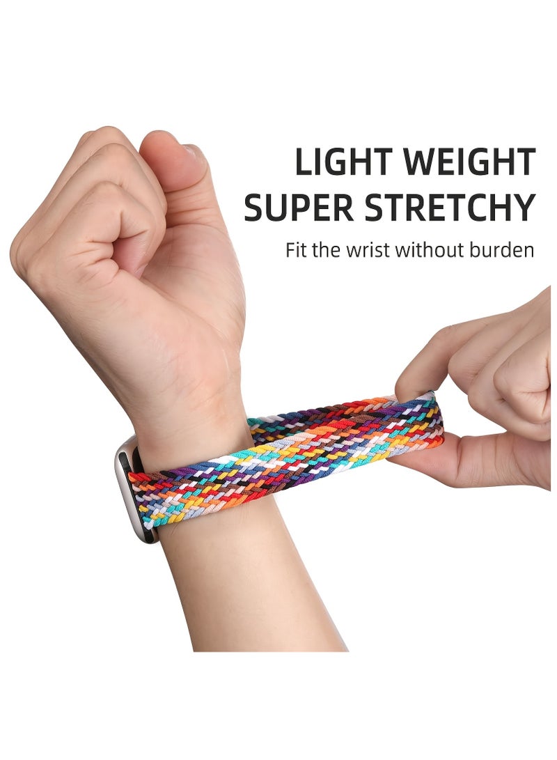 حزام نايلون بحلقة مشبك منقسمة لساعة أبل، حزام نايلون مضفر قابل للتعديل بدائرة واحدة لساعة أبل مع مشبك معدني صامت، سوار معصم رياضي مرن متوافق مع سلسلة iWatch 1-10، SE، Ultra، حزام لـ 49 مم 45 مم 44 مم 42 مم - Image 5