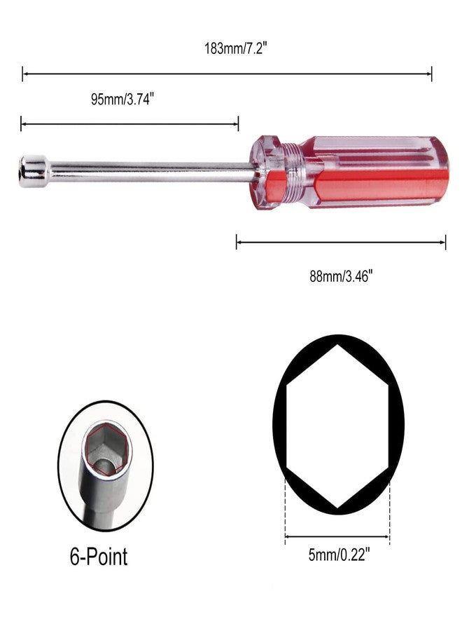 اتول مارت مفك براغي سداسي الرأس من يوتولمارت، مقاس 5 مم، صمولة سداسية، مفك براغي بمقبض غير قابل للانزلاق، مفك براغي سداسي الرأس - Image 2