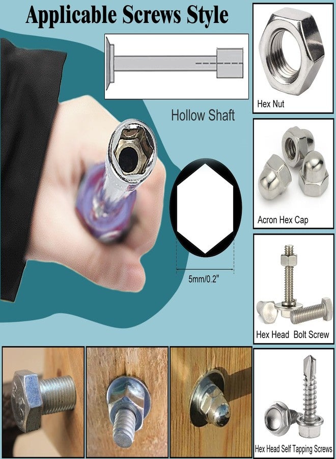 اتول مارت مفك براغي سداسي الرأس من يوتولمارت، مقاس 5 مم، صمولة سداسية، مفك براغي بمقبض غير قابل للانزلاق، مفك براغي سداسي الرأس - Image 5