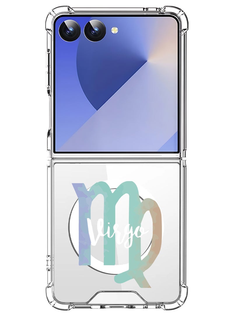 Theodor Magnetic Case for Samsung Galaxy Z Flip 7 Compatible with MagSafe Wireless Charging, Shockproof Phone Bumper Cover Virgo - Image 1