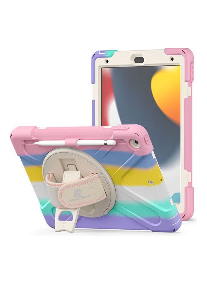 روك بو - حافظة غطاء لجهاز iPad 10.2 حافظة 2021 iPad 9th/2020 iPad 8th/2019 iPad 7th Generation، حافظة متينة مقاومة للصدمات مع حامل دوار واقٍ لجهاز iPad 10.2" من الجيل التاسع/الثامن/السابع - Image 1