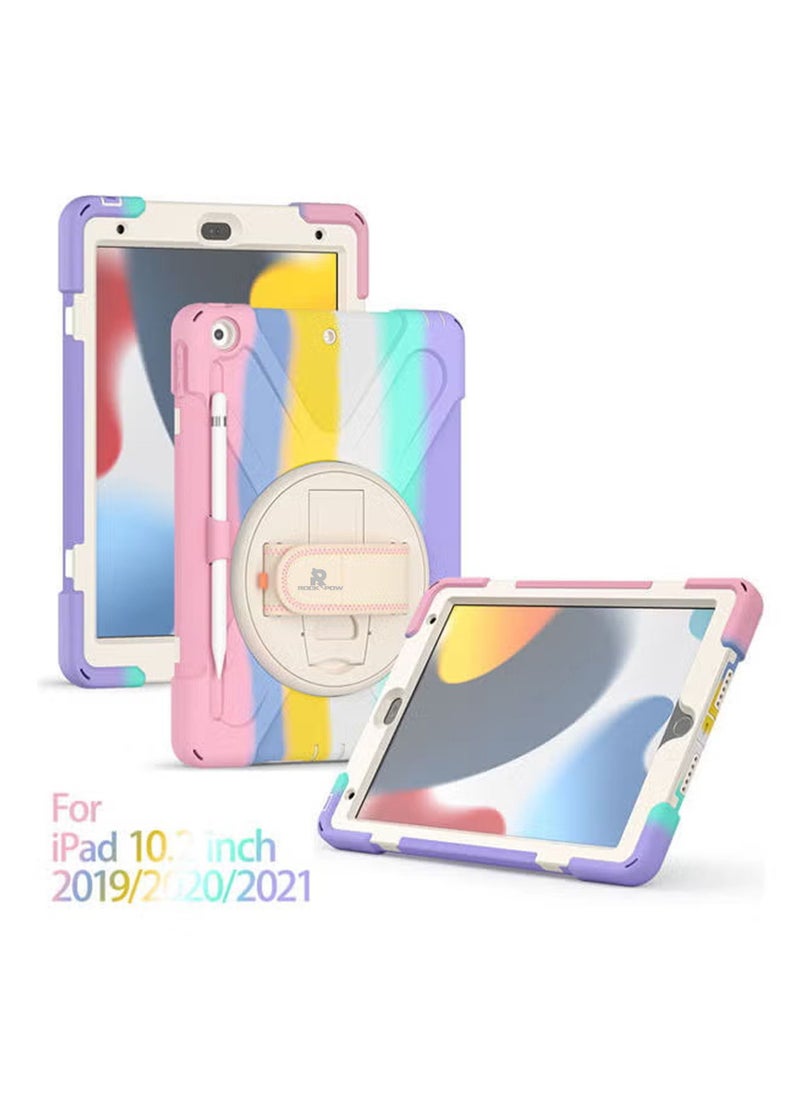 روك بو - حافظة غطاء لجهاز iPad 10.2 حافظة 2021 iPad 9th/2020 iPad 8th/2019 iPad 7th Generation، حافظة متينة مقاومة للصدمات مع حامل دوار واقٍ لجهاز iPad 10.2" من الجيل التاسع/الثامن/السابع - Image 1
