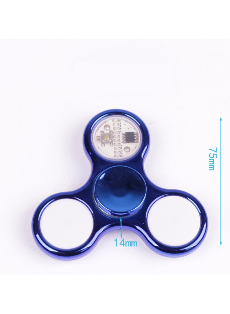 Three-Leaf 18-Change Light Blue Fidget Spinner Can Relieve Stress And Anxiety, Decompression Desktop Spinning Top Toy, Finger Gyroscope Metal Focus Birthday Gift