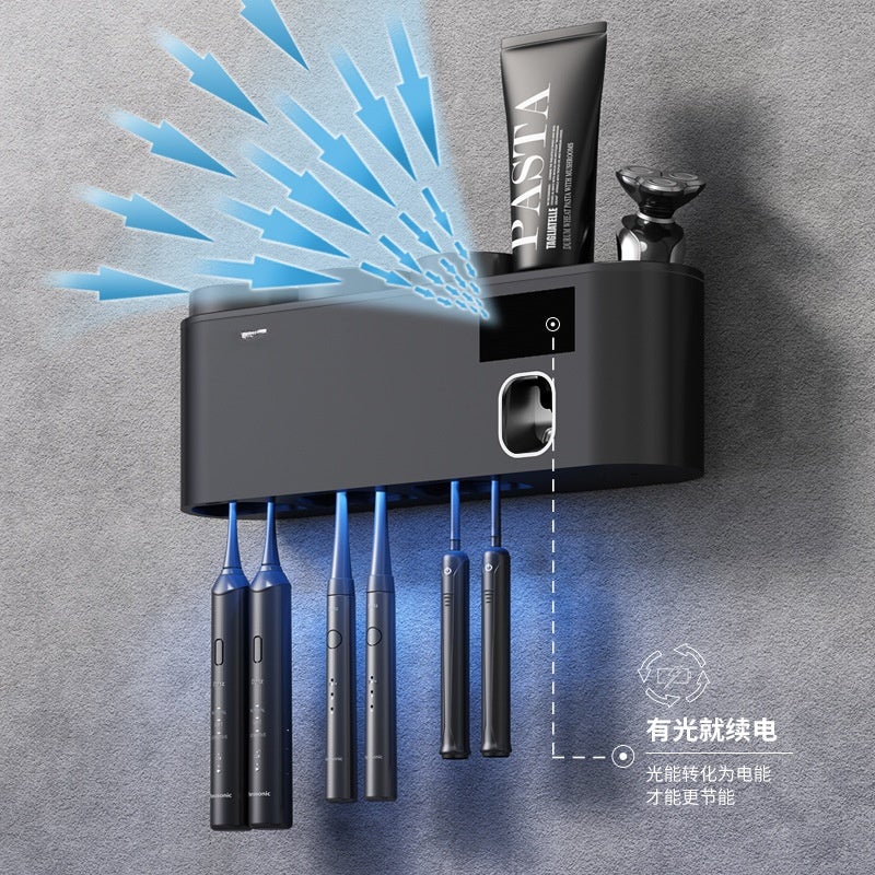 Manufacturer Danle smart toothbrush sterilizer UV Philips wall-mounted electric brushing cup shelf Smart Toothbrush Holder(Black) - Upgraded Philips Light Beads - Image 3