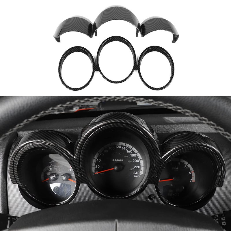 Jimen Center Console Dashboard Panel Frame Cover Trim for Dodge Nitro 20072012 Carbon Fiber