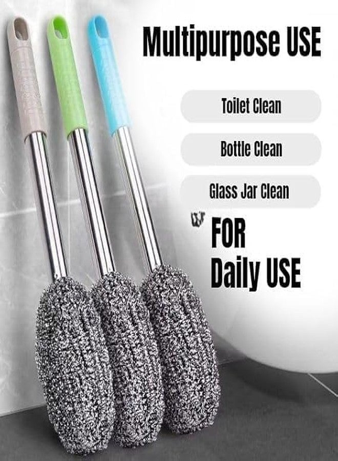 JAY EMPIRE Long Handle Bottle Cleaning Brush - Stainless Steel Scrubber for Water Bottles, Containers, Vases, and Glasses - Multipurpose Kitchen and Bathroom Cleaner with Gap Cleaning Wire (PACK OF 1) - Image 4