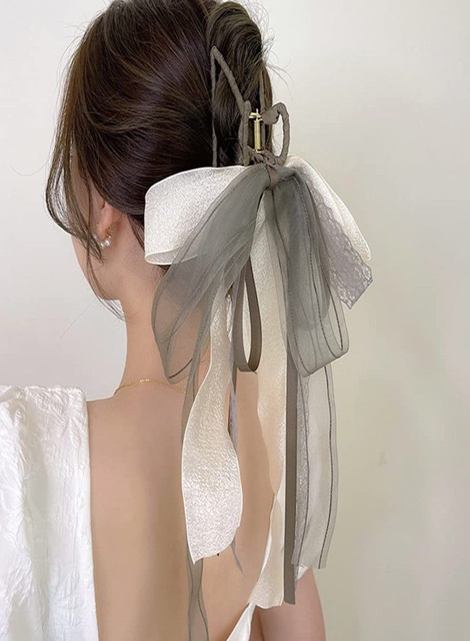 Jumwrit Big Hair Accessory: Cute Tassel Non-Slip Claw Clip with Long Ribbon for Women and Girls - Image 3