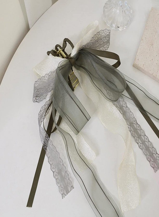 Jumwrit Big Hair Accessory: Cute Tassel Non-Slip Claw Clip with Long Ribbon for Women and Girls - Image 5