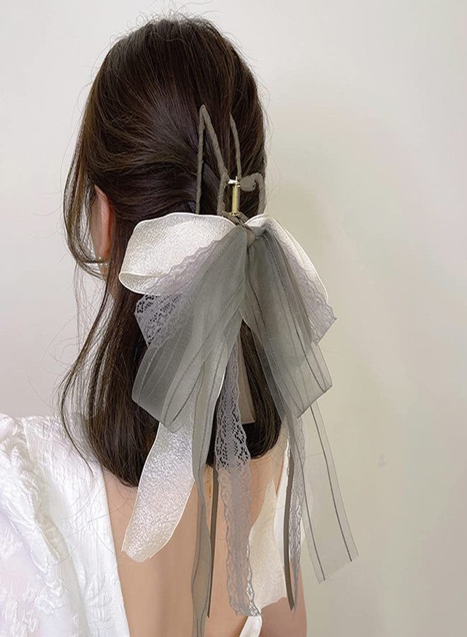 Jumwrit Big Hair Accessory: Cute Tassel Non-Slip Claw Clip with Long Ribbon for Women and Girls - Image 4