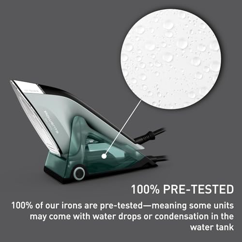 Rowenta 2-in-1 Duo Force Iron and Steamer for Clothes, 1700W Steam Iron, Stainless Steel Soleplate, Ultra-Lightweight, Detachable 13.5-oz Water Tank, Clothes Steamer, Anti-Drip, Black & Green, JR4030 - Image 4