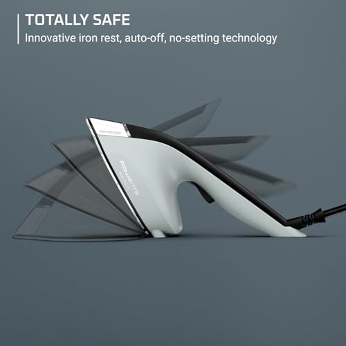 Rowenta 2-in-1 Duo Force Iron and Steamer for Clothes, 1700W Steam Iron, Stainless Steel Soleplate, Ultra-Lightweight, Detachable 13.5-oz Water Tank, Clothes Steamer, Anti-Drip, Black & Green, JR4030 - Image 3