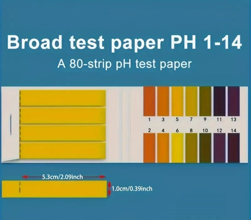 Universal pH Water Test Strips, Range 1-14 Indicator Sheets 80 Strips - Image 3