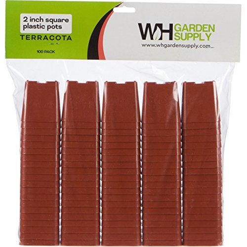 WH Garden Supply Pack of 2 Inch Plastic Flower Pots for Seedlings, or Succulents (100 Pots, Terracotta) - Image 3