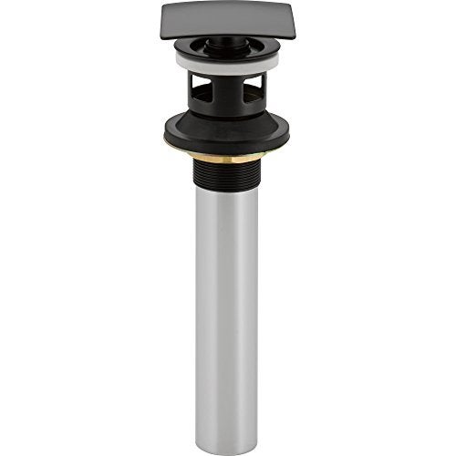 Delta Faucet 72175BL NA Square Push PopUp with Overflow Matte Black - Image 1