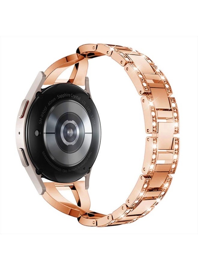 Sankel Bands Compatible for Samsung Galaxy Watch 5 Band 44mm/40mm, Galaxy Watch 5 Pro Band 45mm, 20mm Metal Bracelet Replacement Strap Wristband for Galaxy Watch 5/Watch 4/Watch 4 Classic (Rose Gold) - Image 2