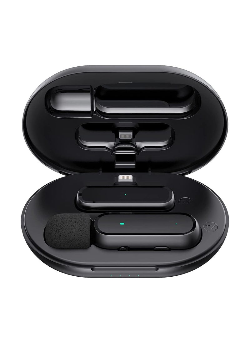 Generic - Wireless Microphones with Charging Case Portable Video Recording Studio Rechargeable Mic Receiver Low Latency Interview (1 Lightning MIC) - Image 1