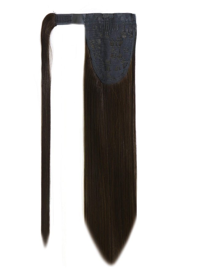 Rapidsflow® Straight Wrape Around Ponytail Hair Extensions For Women And Girls (Dark Brown) - Image 5
