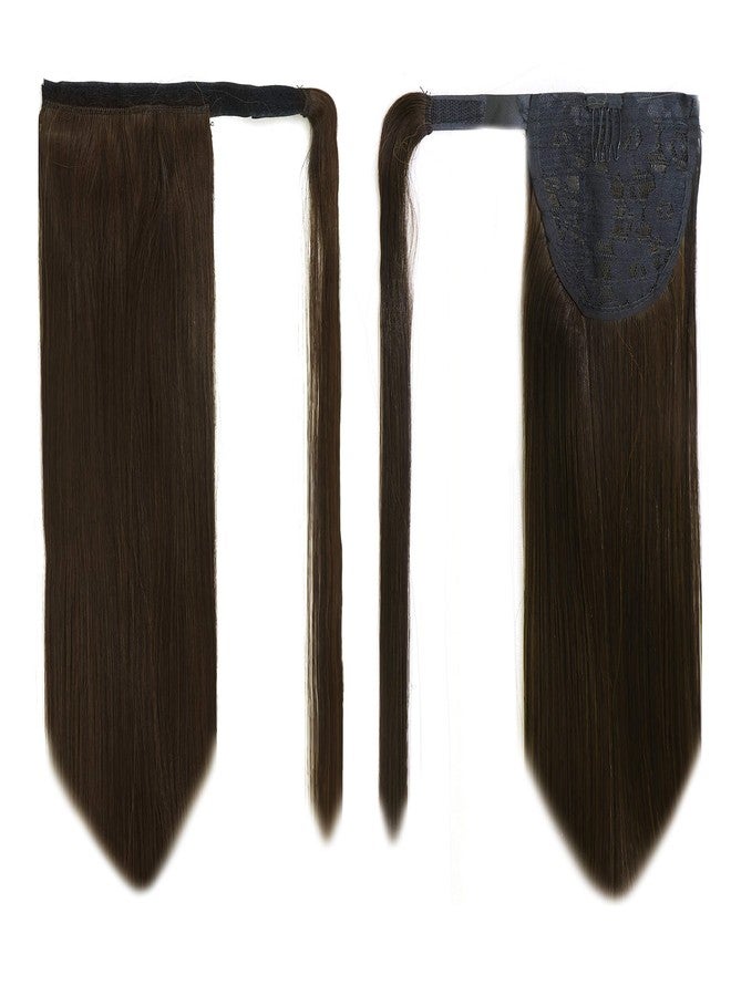 Rapidsflow® Straight Wrape Around Ponytail Hair Extensions For Women And Girls (Dark Brown) - Image 3