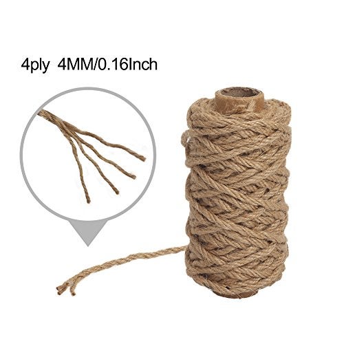 Tenn Well Strong Natural Jute Twine, 4mm Thick 66 Feet Long Jute String Rope Roll for Garden, Arts & Crafts, Home Decor, Packaging - Image 3