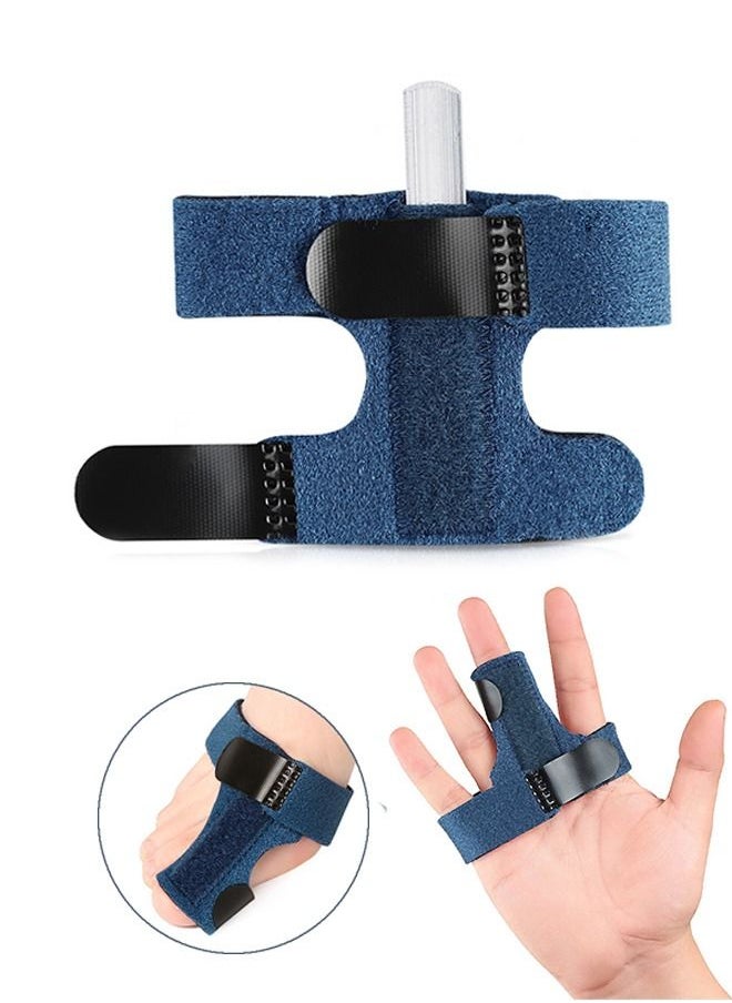 Generic - Trigger Finger Splint for Right and Left Hand, Mallet Finger Brace for Index Middle Ring, for Straightening Dislocated Fingers, Releasing Arthritis Pain (Blue) - Image 1