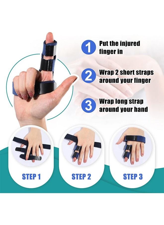 Generic - Trigger Finger Splint for Right and Left Hand, Mallet Finger Brace for Index Middle Ring, for Straightening Dislocated Fingers, Releasing Arthritis Pain (Blue) - Image 1