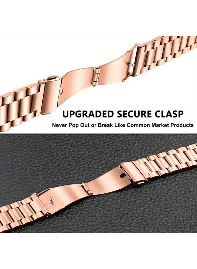 Rose Golden TPU Case With Stainless Steel Band For Huawei Watch GT5 Pro 42mm - Image 5
