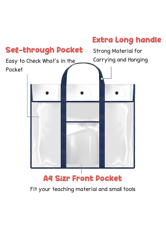 Generic Large Poster Storage Bag (31.5×25.5), Bulletin Board Holder with Pocket, Transparent Art Portfolio Organizer Storage Chart Container for Teacher Classroom Paper School  - Image 4
