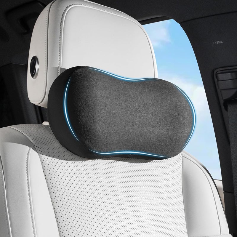 Dapucarin Ergonomic Memory Foam Car Neck Pillow for Neck Support - Black - Image 1