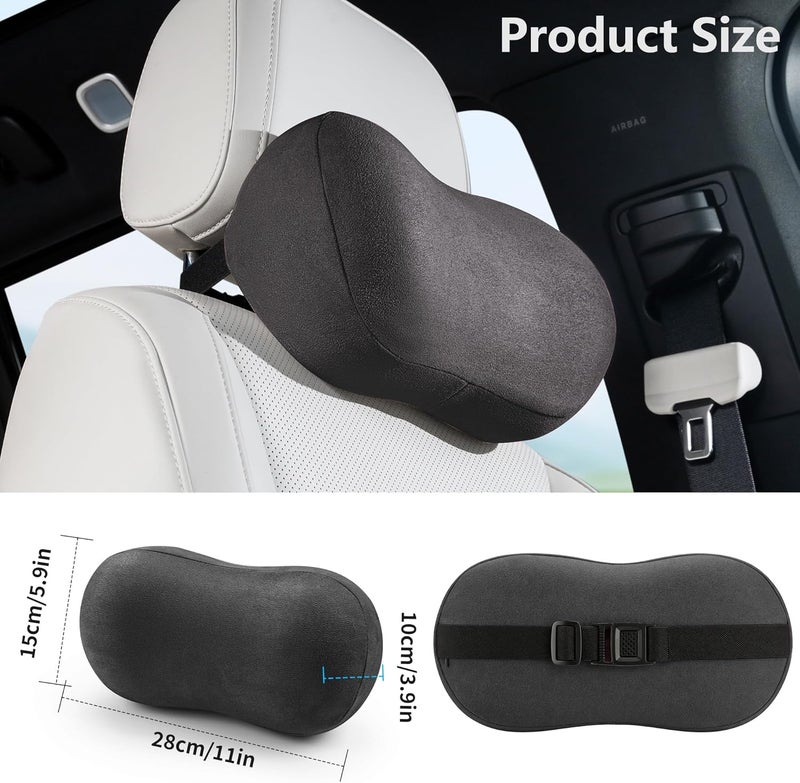 Dapucarin Ergonomic Memory Foam Car Neck Pillow for Neck Support - Black - Image 4