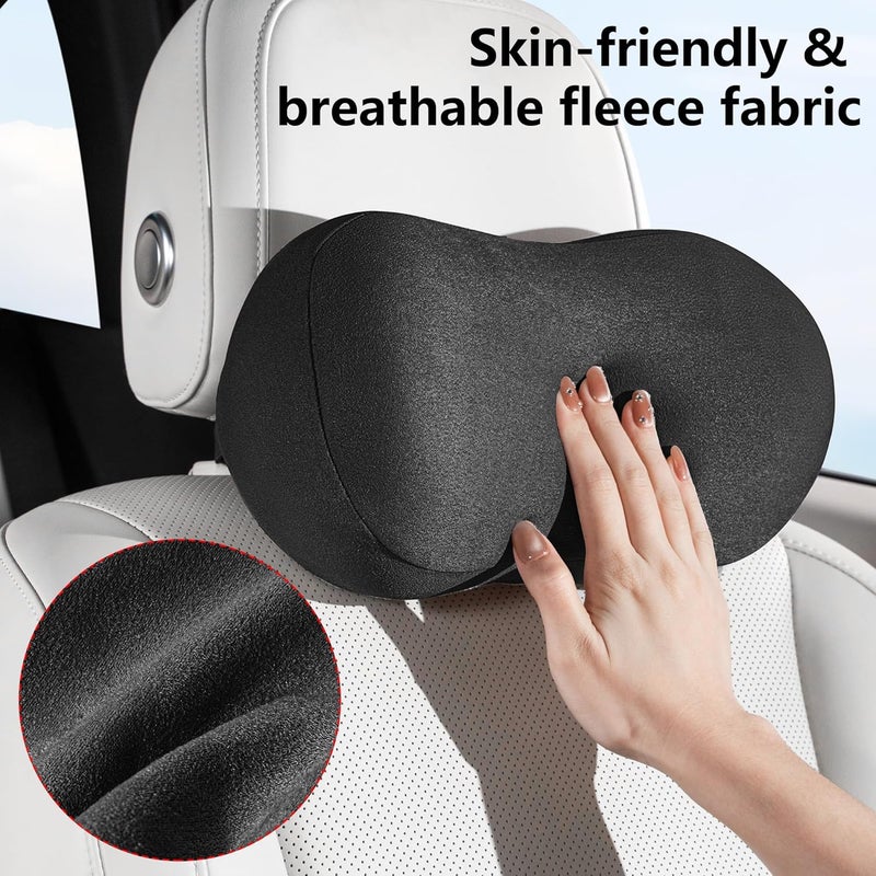 Dapucarin Ergonomic Memory Foam Car Neck Pillow for Neck Support - Black - Image 3
