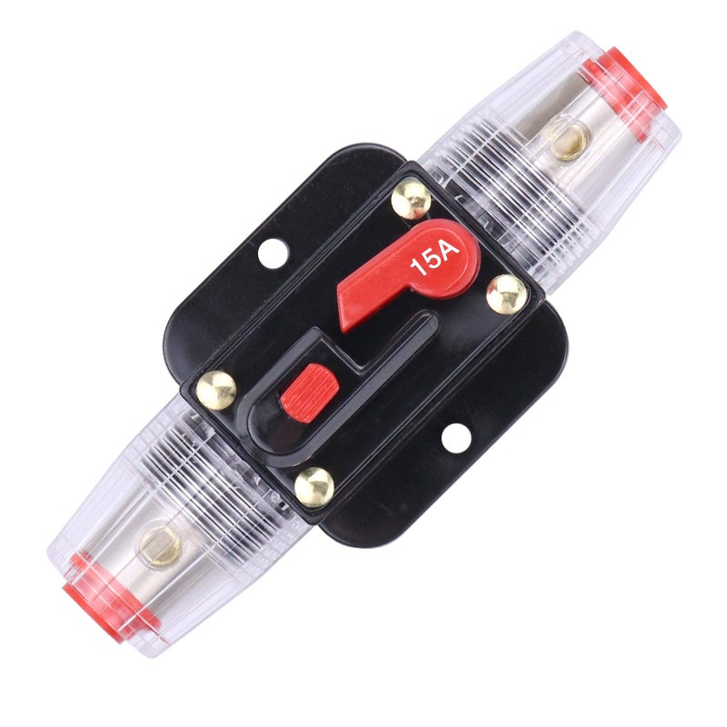 ZOOKOTO 12V24V DC 15A Car Audio Inline Circuit Breaker Reset Fuse Holders Inverter for Stereo Switch System Protection 15 Amp