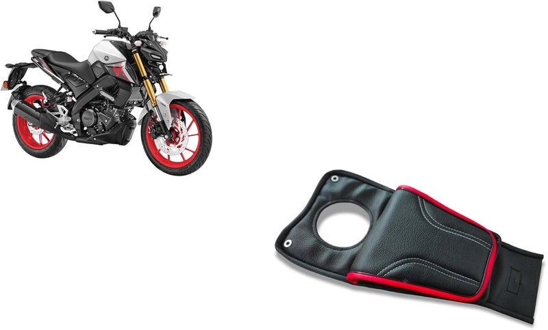 MOXZILLA Leather MT15 Sporty Tank Bag / MT15 Tank Cover Suitable for All Models (Red) - Image 2