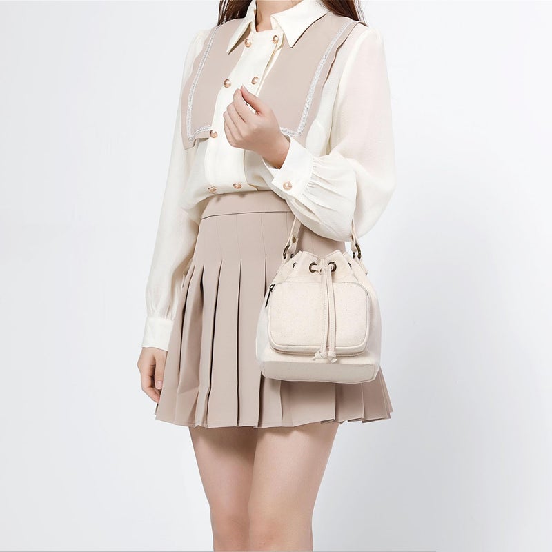 YONBEN Crossbody Bag for Women Stylish Bucket Handbag Lightweight and Convenient Ideal for Everyday Use (Beige) - Image 2