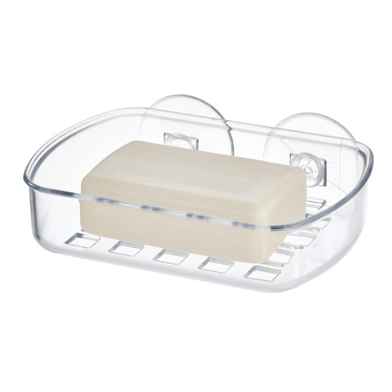iDesign BPA-Free Plastic Suction Bar Soap Dish - 5.25" x 4" x 2", Clear,19600 - Image 1