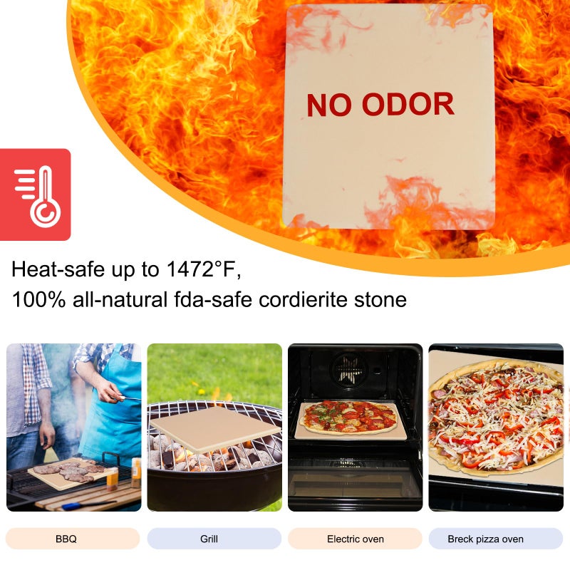 Garpernics 10 Inch Small Pizza Stone with Parchment Paper(50 pcs) for Camp Oven 10â€x11â€x0.5â€, Garpernics Rectangular Cordierite Baking & Grilling Stone for Grills and Air Fryers Fit for Coleman Camp Oven - Image 4