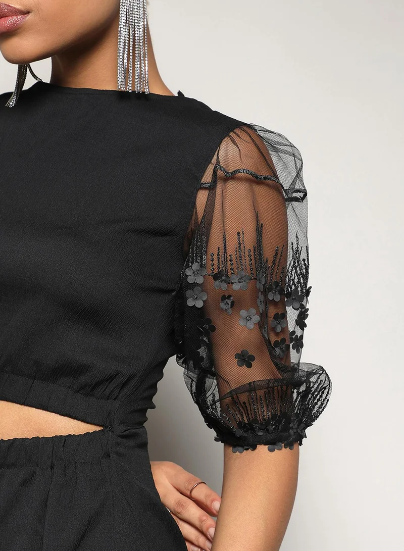 Pinacolada  Women's Black Self-design Dress With Cutout Detail for Women | Best Price UAE