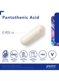 Pure Encapsulations Pure Encapsulations Pantothenic Acid | Hypoallergenic Supplement Supports Cellular Energy Production, Adrenal and Cardiovascular Health | 120 Capsules  - Image 3