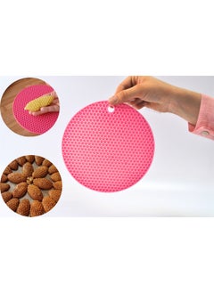 Afili Home Practical Silicone Trivet Honeycomb Patterned Kalburabastı Mold Round Colored Silicone Trivet - 1 Piece  - Image 1