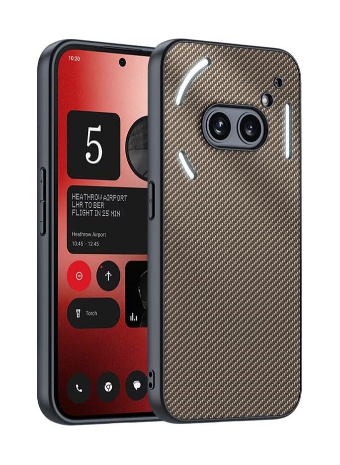غطاء متوافق مع Nothing Phone (2a) Plus 5G، مصنوع من جلد ناعم بنمط ألياف الكربون، غلاف خفيف الوزن ومضاد للصدمات ومقاوم للسقوط.