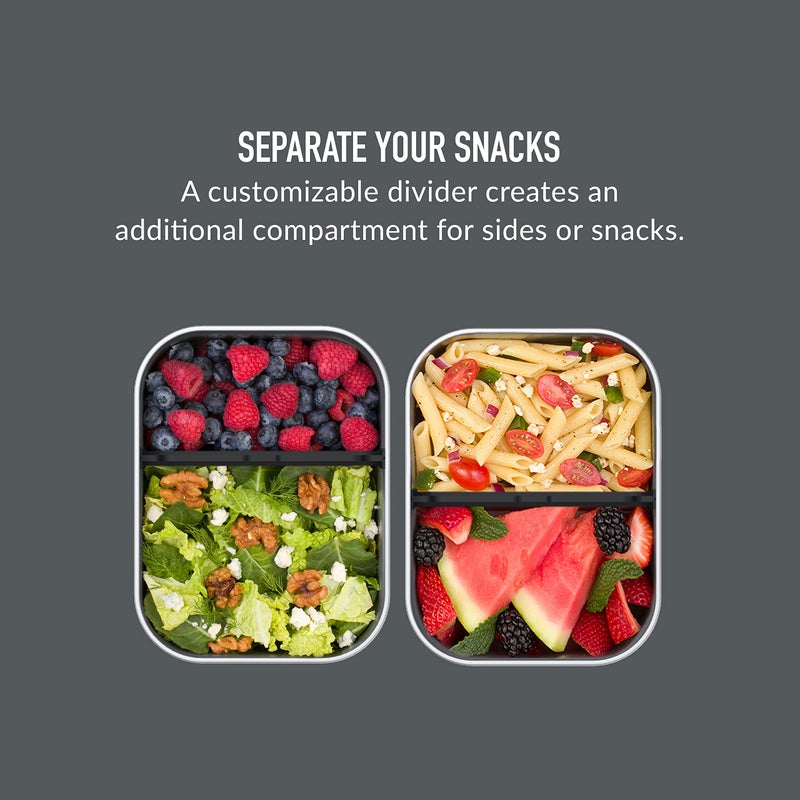 Bentgo® MicroSteel® Leak-Proof Lunch Box - Microwave-Safe, Oven-Safe, Bento-Style Container with Removable Divider, Airtight Lid, Sustainable Design, Odor & Stain Resistant (Carbon Black) - Image 5