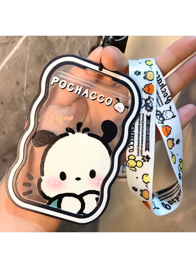 NIBEMINENT 1 - Piece Half A Pacchard Kpop Photo Card Holder Pendant Key Chain ID Badge Holder ID Card Holder Photo Card Protector for School ID Office ID Access Card for Women Girls