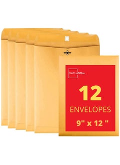 Manilla Envelopes Brown Clasp Envelopes 9X12 Moistureactivated Glue Adhesive Catalog Envelopes For Filing Storing Mailing Documents 9L X 12H (12/Pack)