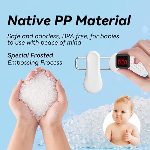 Funamily Baby Kids Pants Hangers with Clips 30 Pack, Frosted Embossing Adjustable Heavy Duty Skirt Hangers for Women Toddler, Children, Space Saving Non-Slip with 360° Swivel Hook (White) - Image 2