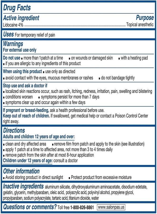 Salonpas لصقات سالونباس ليدوكائين (حزمة 5) جل مسكن للألم بقوة قصوى! - Image 2