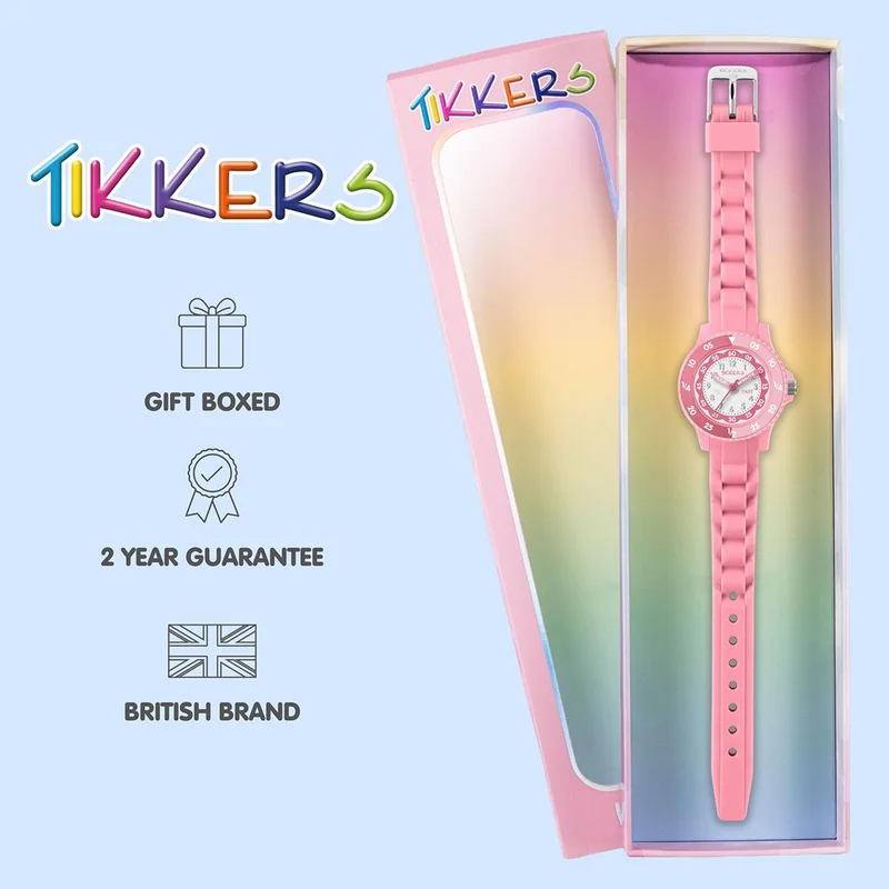 Tikkers  Tikkers Pink Silicone strap Timer Teacher Watch - ATK1098 for Women | Best Price UAE