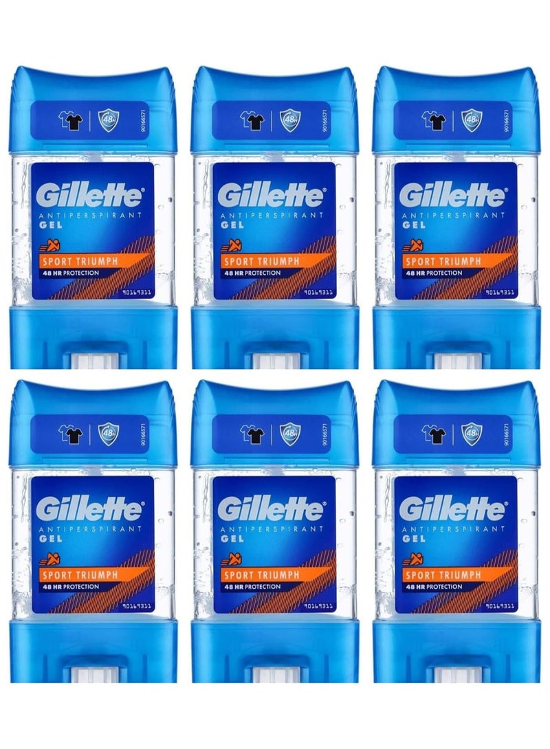Gillette Sport Triumph Antiperspirant 70ml Pack of 6