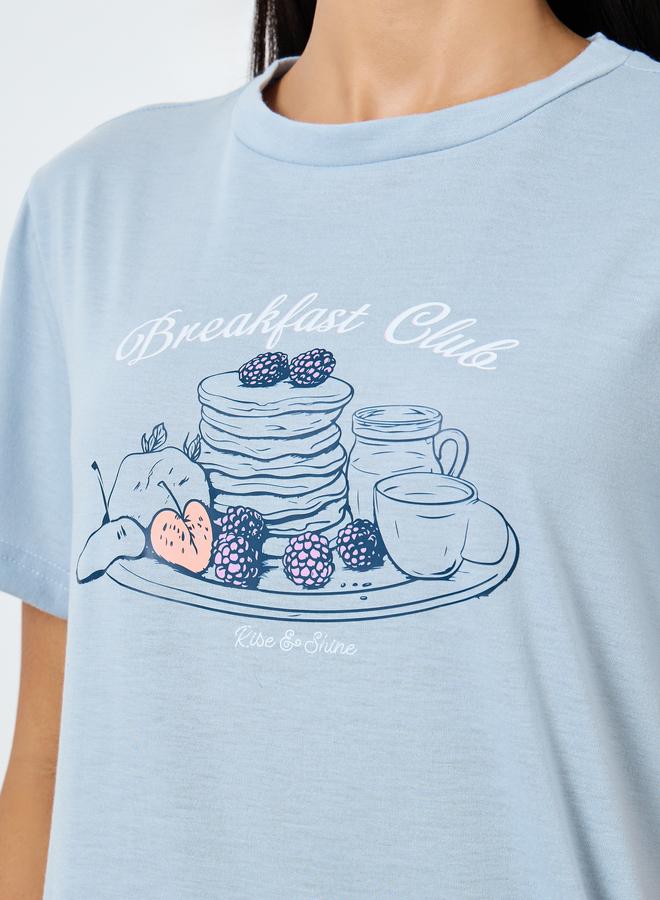 ستايلي فستان تيشيرت نوم بطبعة جرافيك - Image 3