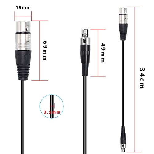 XMSJSIY Mini XLR to XLR Audio Cable Adapter - 3 Pin to Mini 3 Pin Microphone Cable Wire for Lavalier Mic and Camera - Image 4