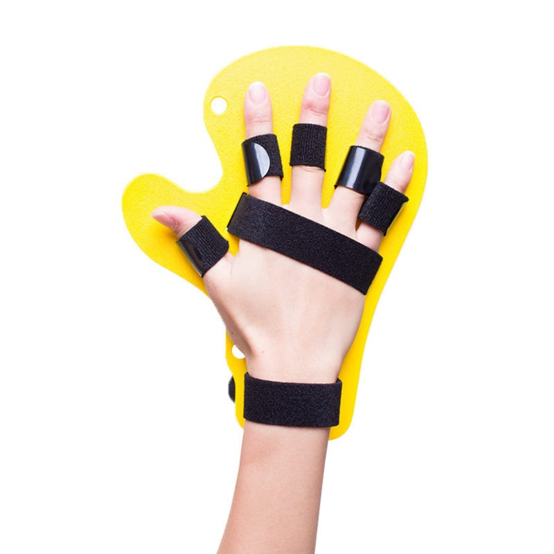 FANBODTA Finger Orthotics, Extended Type Fingerboard Stroke Hand Splint Training Support Fit Finger assisted rehabilitation finger board for Splint Apoplexy Hemiplegia Right Left Men Women Yellow - Image 1